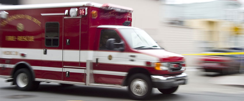 ambulance leaving car accident