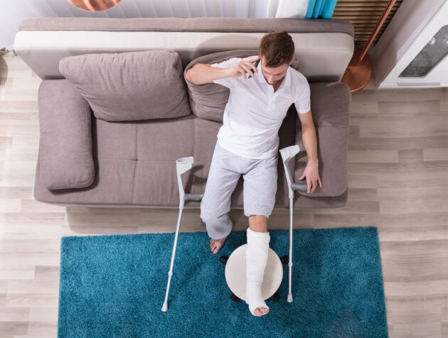 Man with Full Tort auto insurance after an accident.